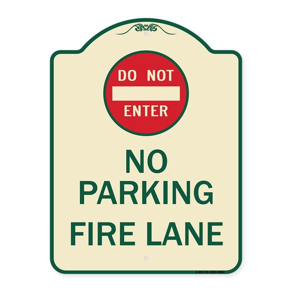 Signmission Designer Series-Do Not Enter No Parking Fire Lane With Graphic, 24" x 18", TG-1824-9981 A-DES-TG-1824-9981 - main